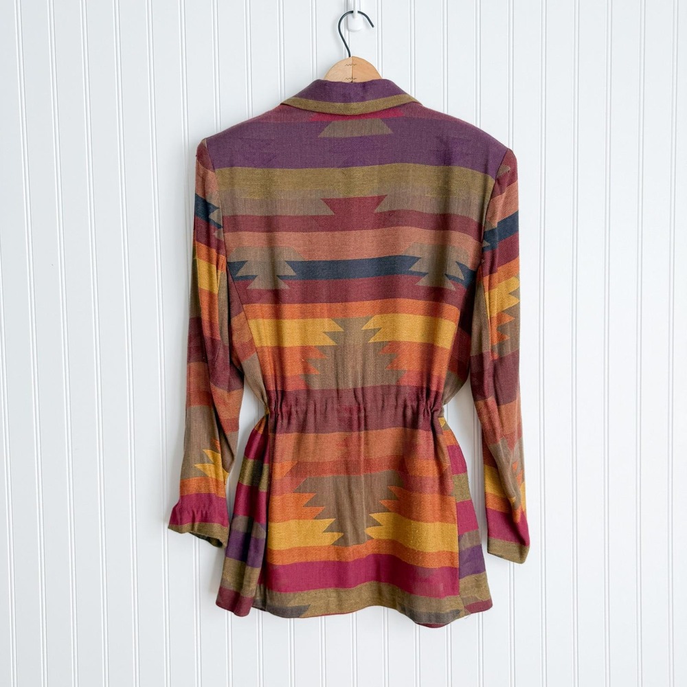 vtg Jordan & Nicole southwestern blanket jacket coat - Picture 4 of 5